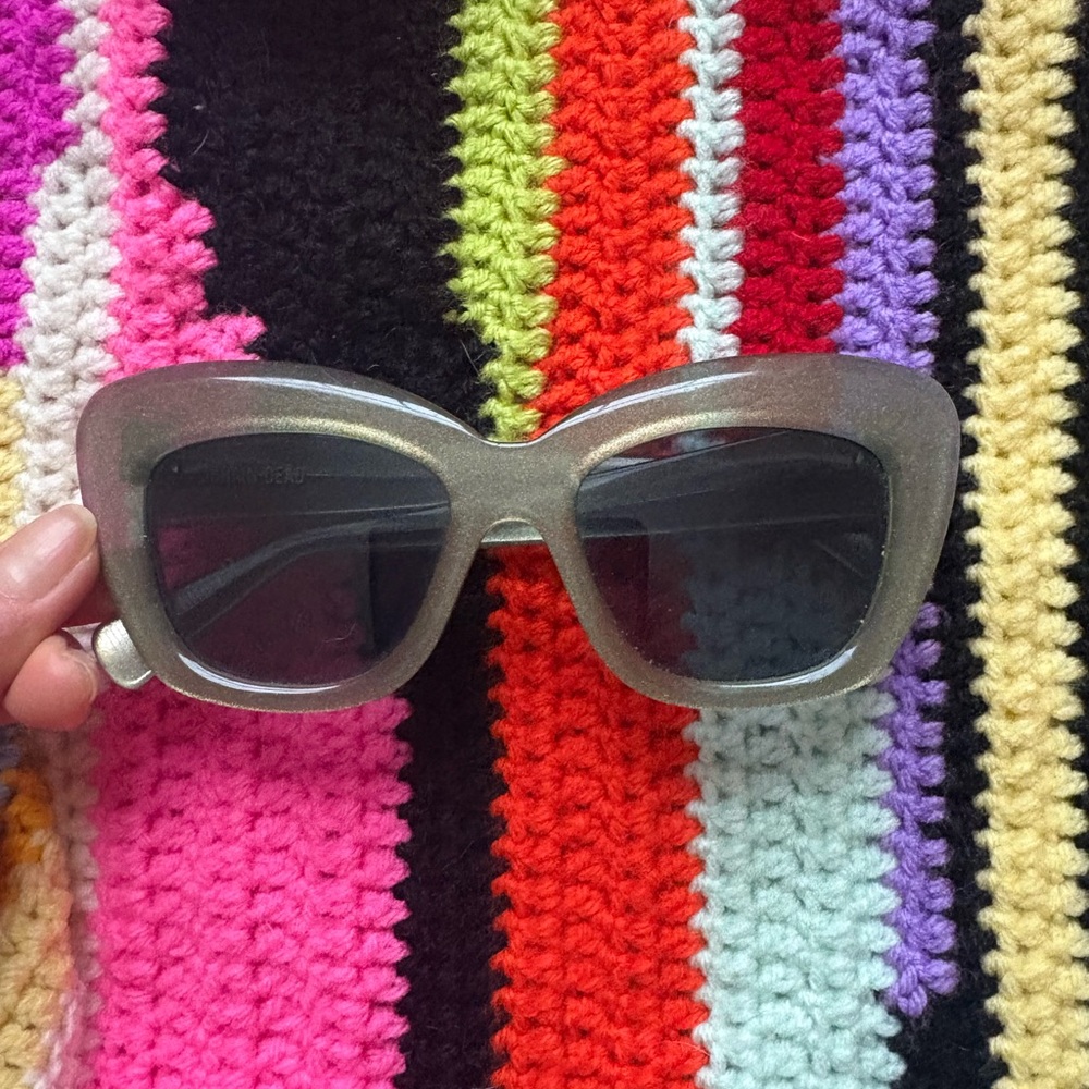 Brain Dead Elia Teal Glitter Sunglasses